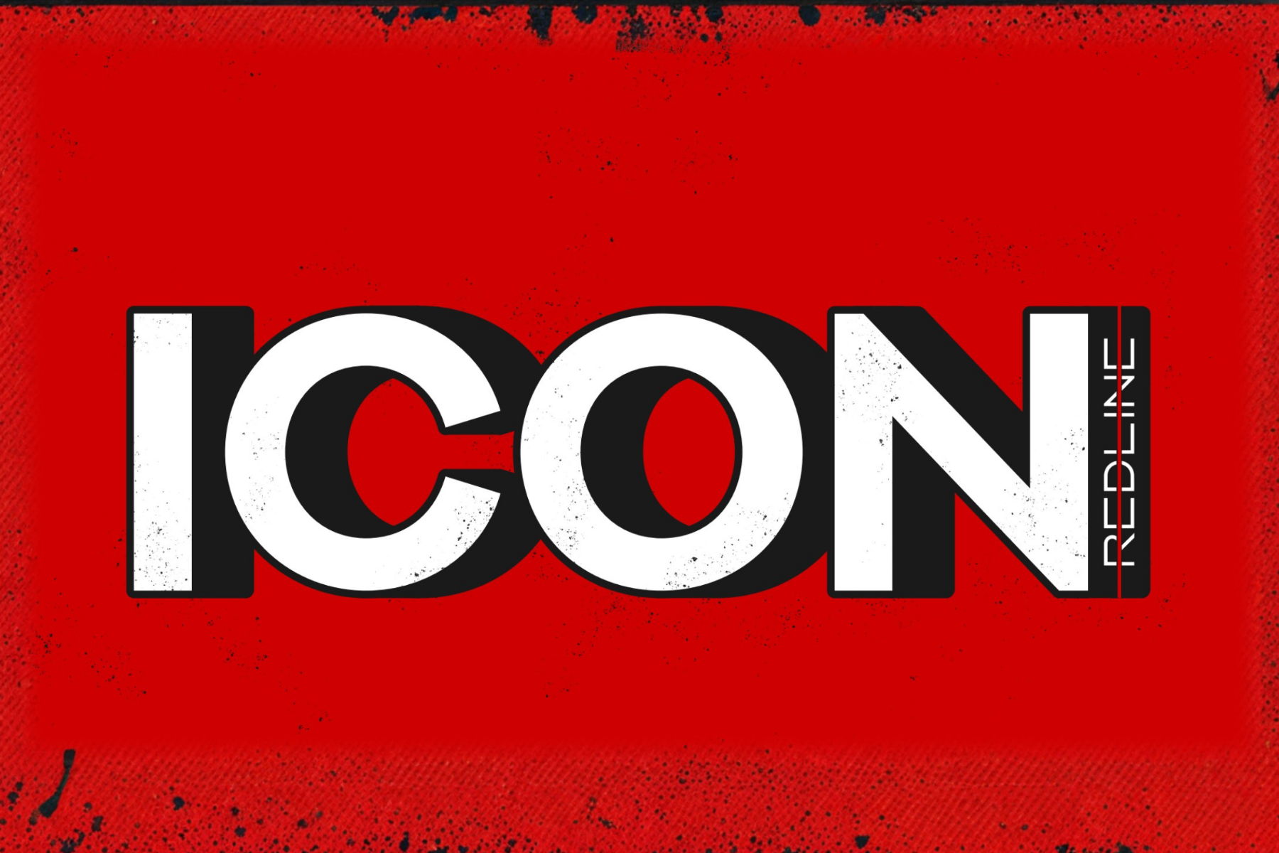 Redline icon logo on red background