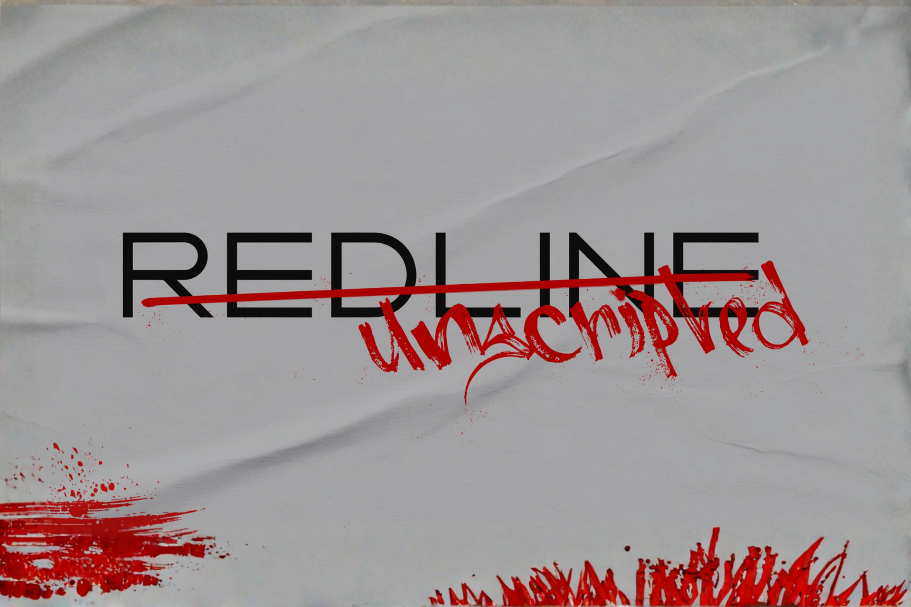 Redline unscripted logo on gray background